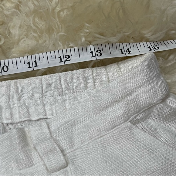 Vintage 90’s Saks Fifth Avenue White Linen High Waisted  Trouser Shorts PL - Picture 4 of 8